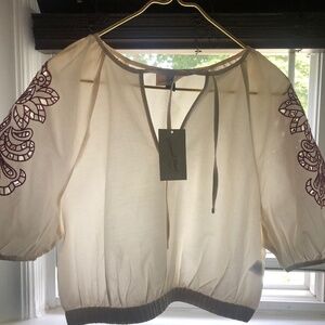 NWT Off white boho crop top Size Large